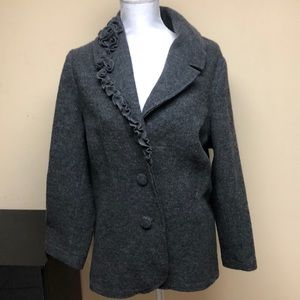 Gray wool blazer jacket coat Italian made Medium